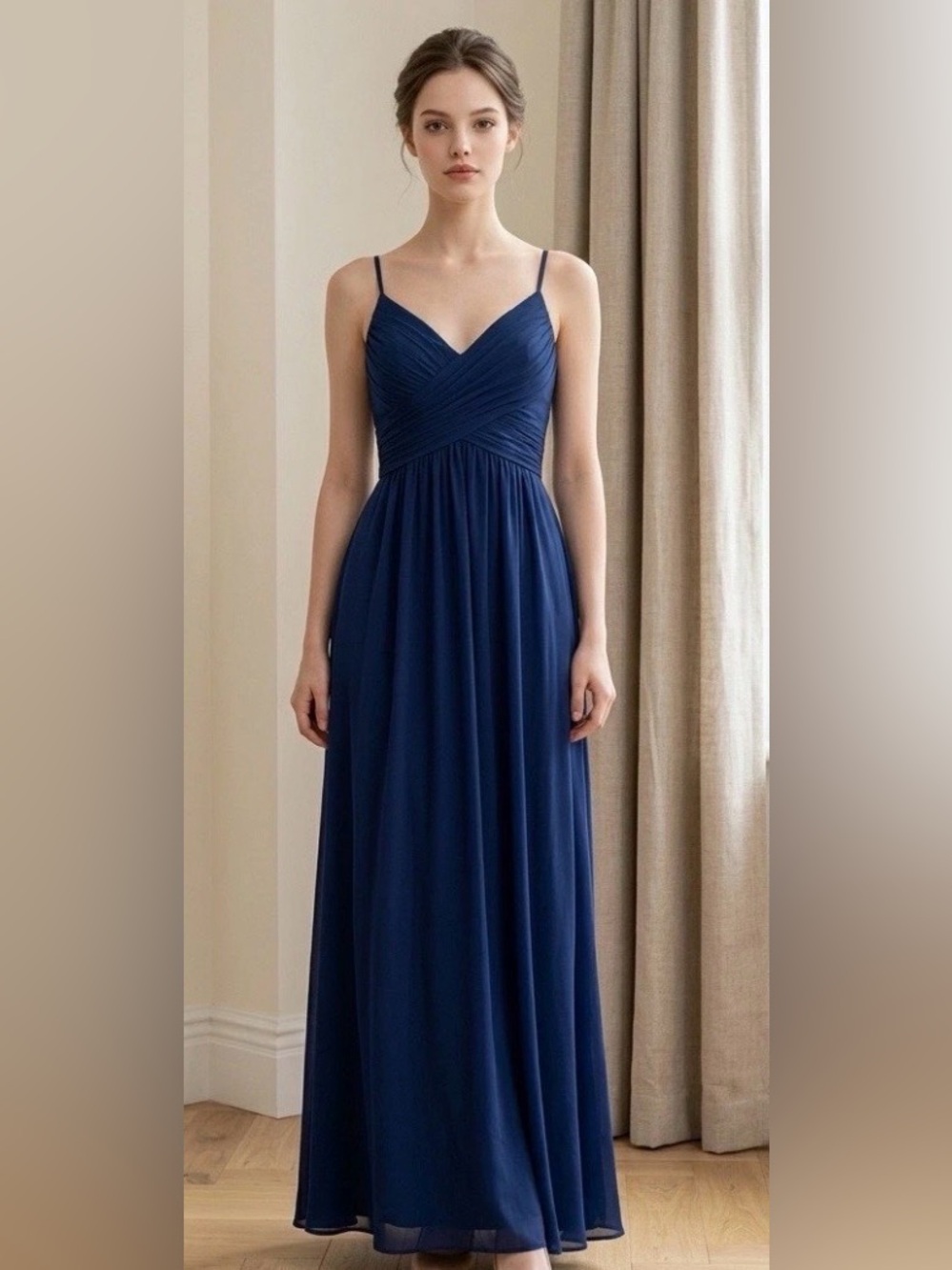 Classic Dark Navy Spaghetti Strap Maxi Dress By Simply